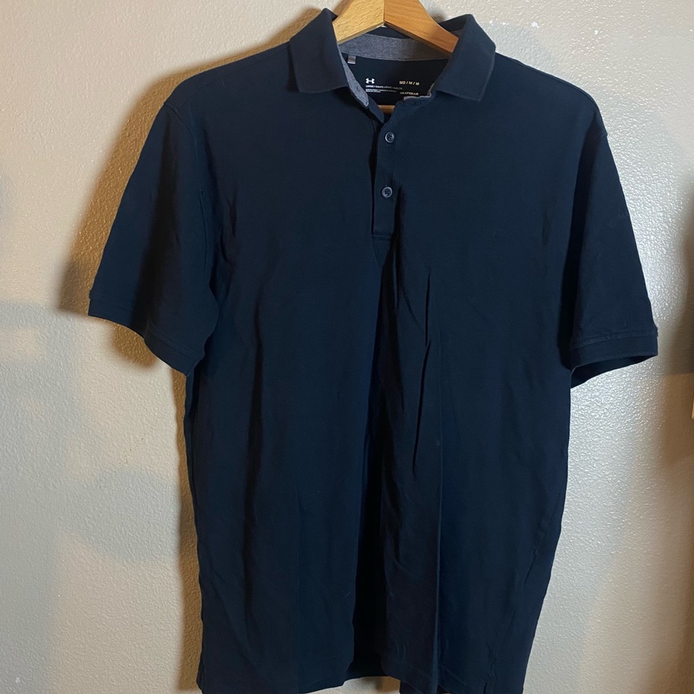 Under Armour headgear Men's Black Polo Shirt‎ size medium